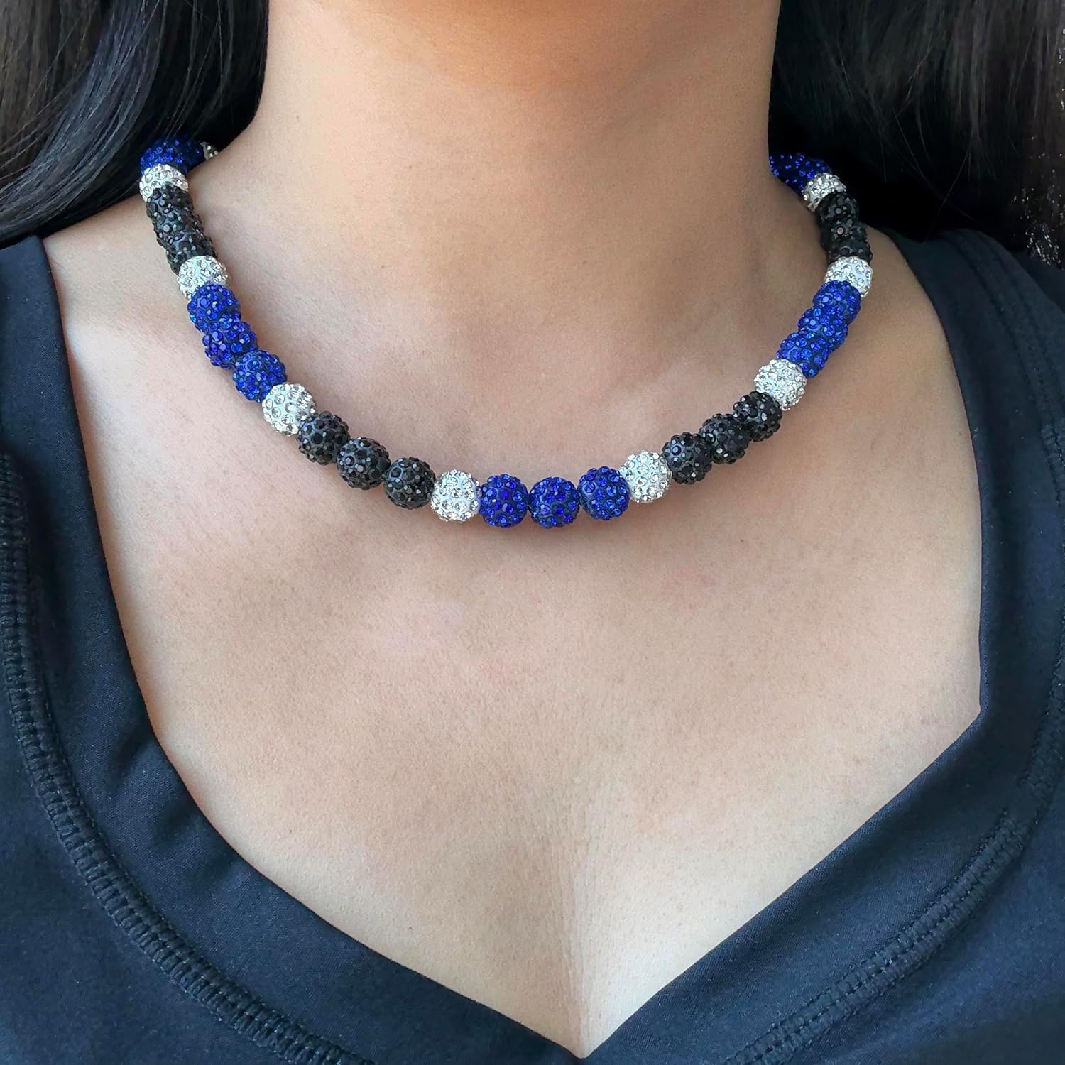 Baseball Necklace 17in/20in Braided Baseball Bling Necklaces Rhinestone Beaded Necklace Baseball Drip Accessories Stuff Lifestyle - Image 2