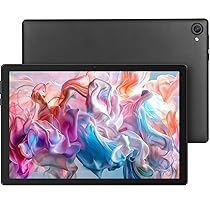 Laptok Tablet, 10 Pollici Android Tablet Octa-Core, 64GB ROM 1TB Espandibili, WiFi 6, BT 5.3, Face ID, Schermo 1280×800 HD IPS, Widevine L1, Doppia Fotocamera 5MP+8MP, 5000mAh（Nero）