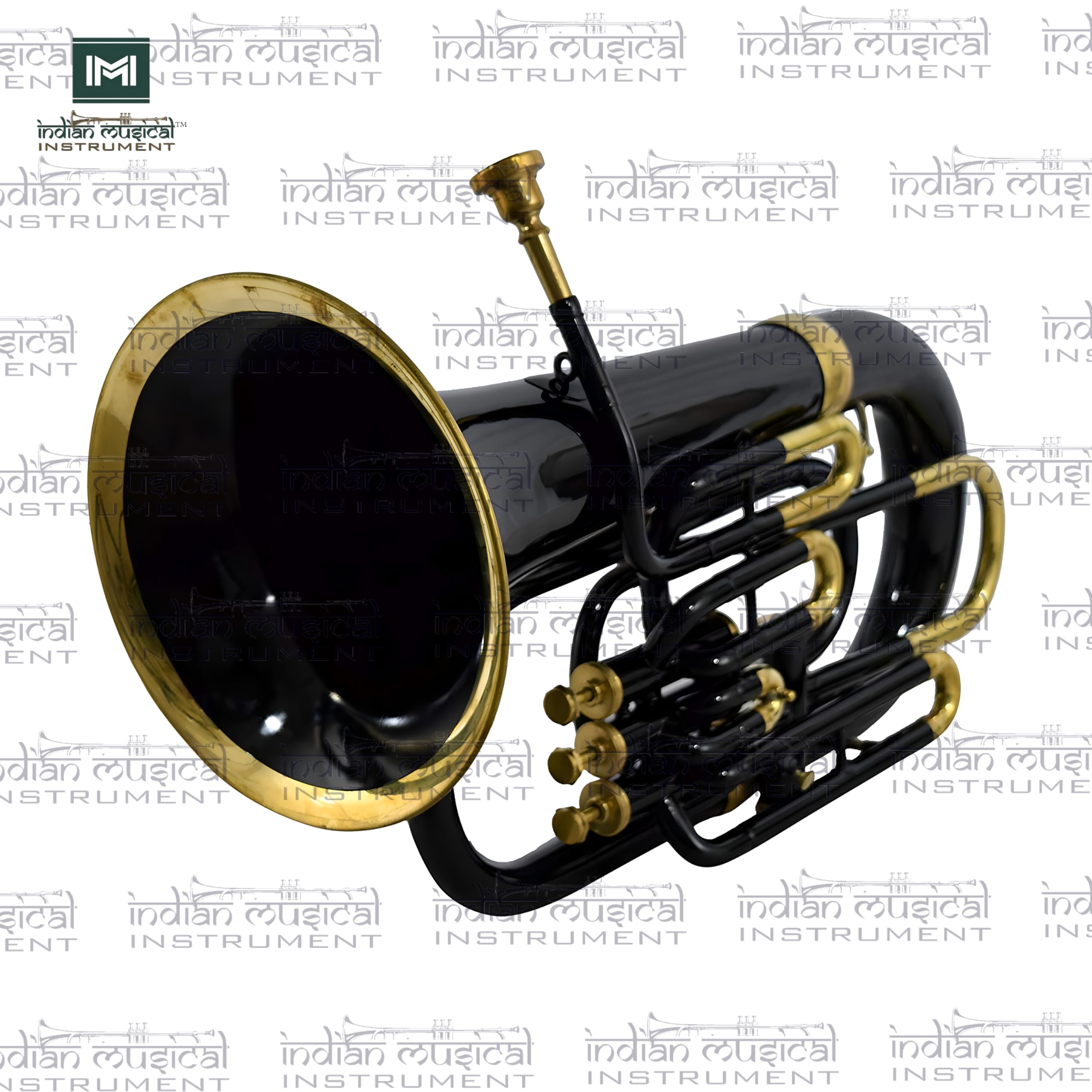Euphonium 4 valves Sib avec embouchure et étui de transport Noir/doré