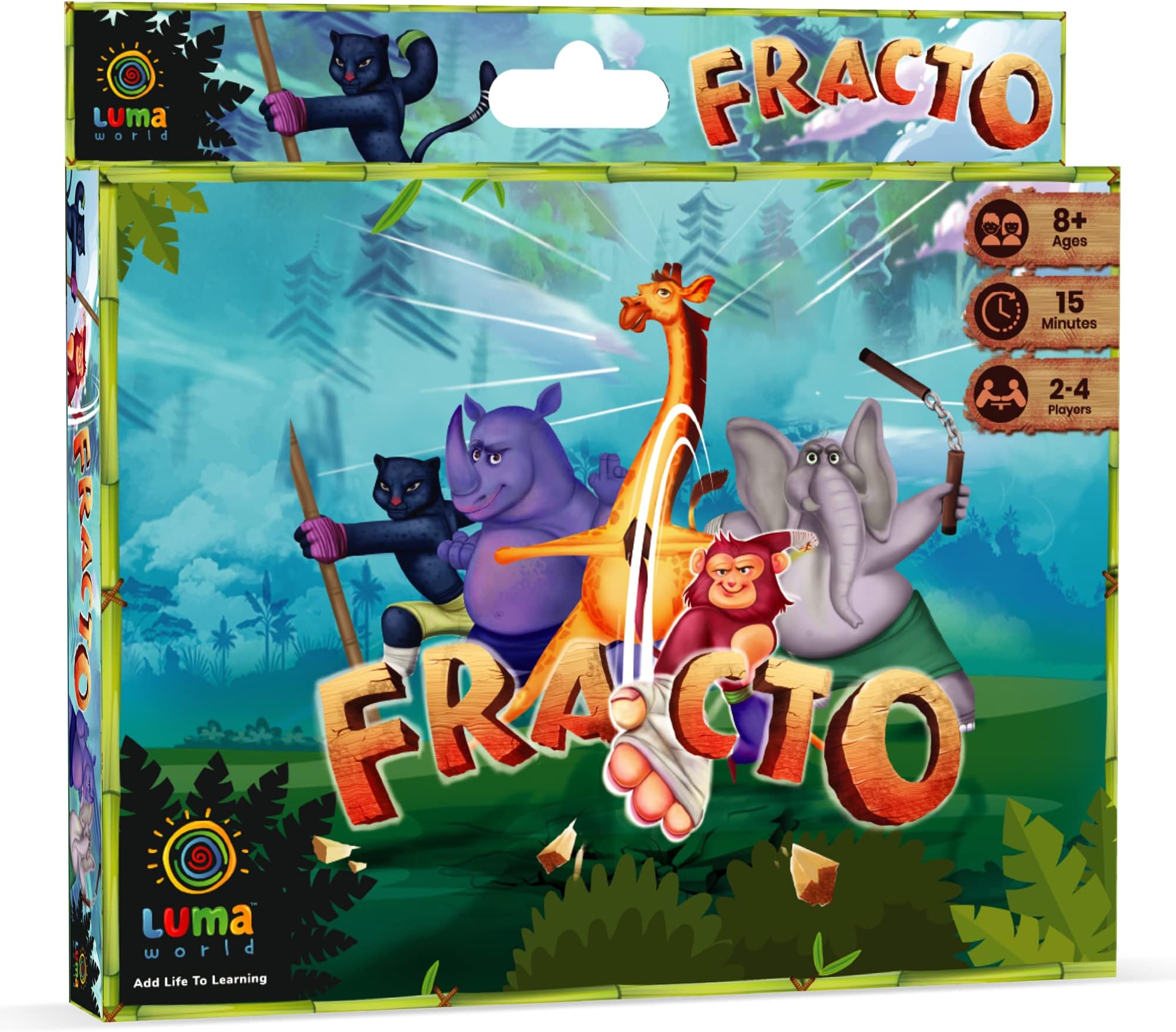 Luma World Fracto Educational Card Game for 8+ Years to Learn Fractions, Mental Math, Memory and Communication, Visual and Number Cards Included, 15 Minutes Game and 2-4 Players, Set of 80 Cards