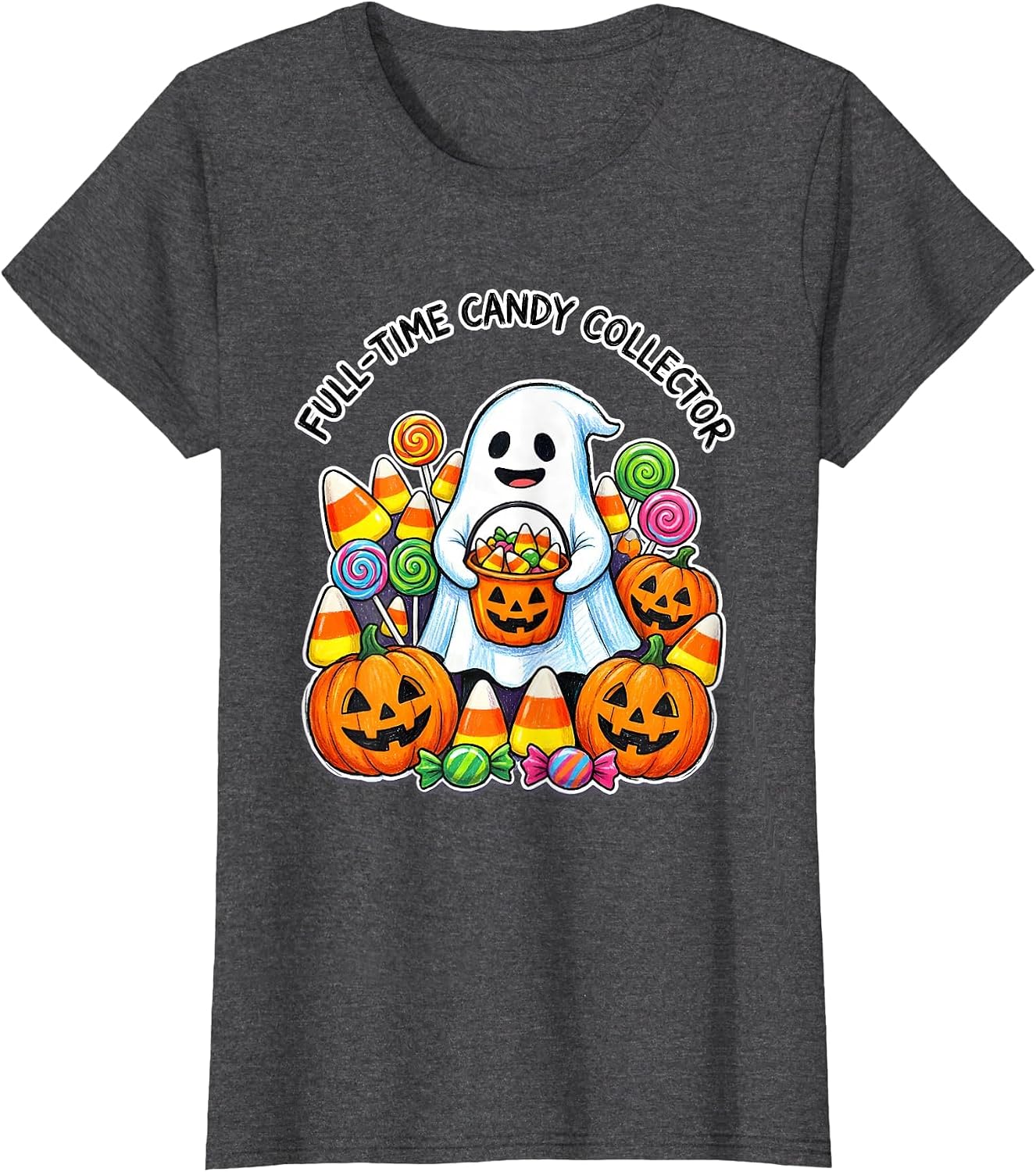 Women's Full-Time Candy Collector Halloween Kids Design T-Shirt image 4
