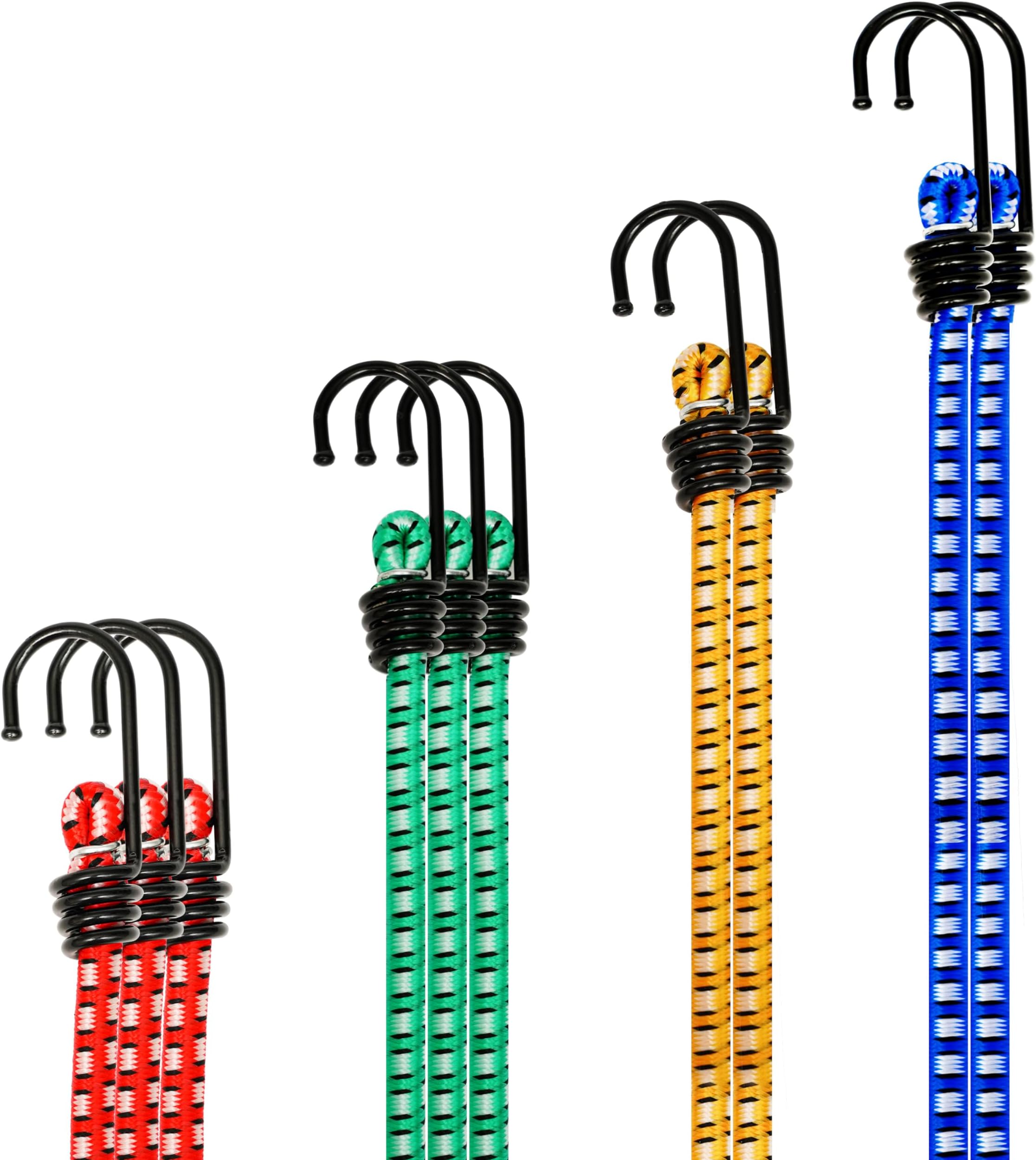 LIVEARO Heavy Duty Bungee Cords with Hooks - Pack of 10 Weatherproof ...