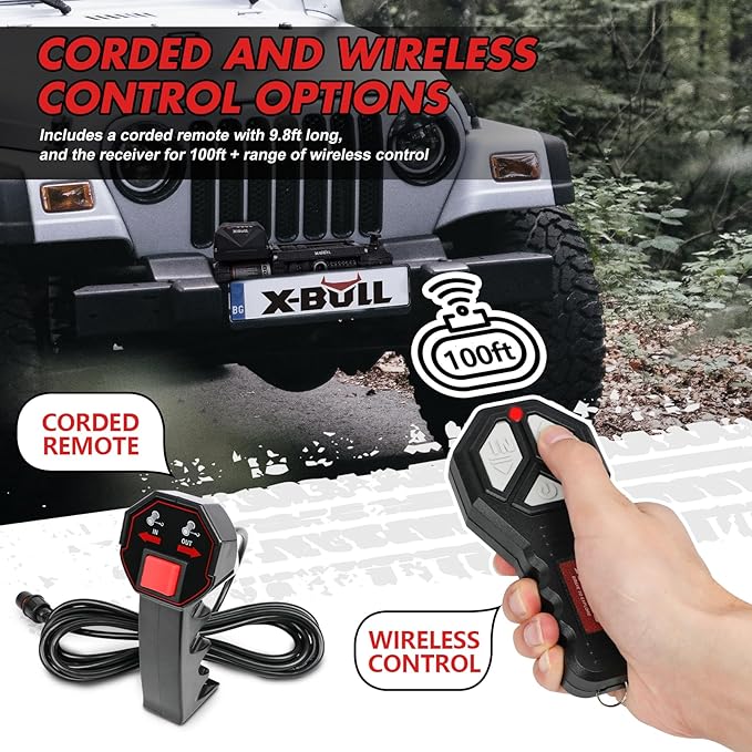 Winche Eléctrico X-BULL 13000 lb 12V IP68 Control Remoto Inalámbrico miniatura 6