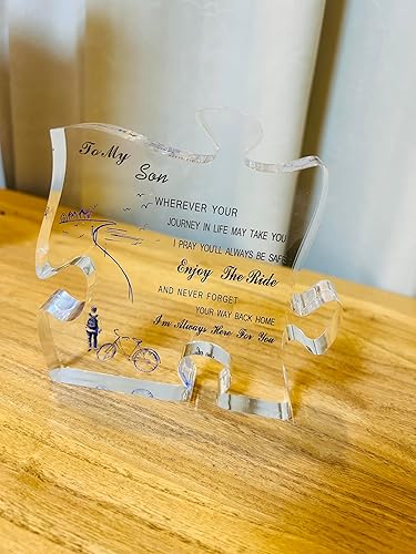 Miniatura 6 de Placa acrílica de regalo para hijo, regalos de graduación de parte de mamá, papá, citas inspiradoras, decoración de centro de mesa, adorno