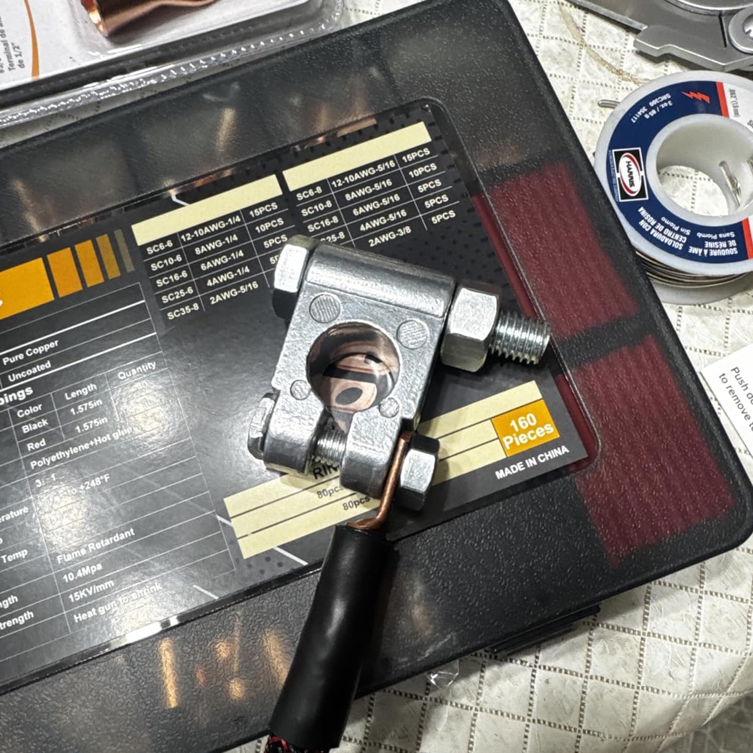 4 AWG Battery Cable+4 Pcs Battery Terminal