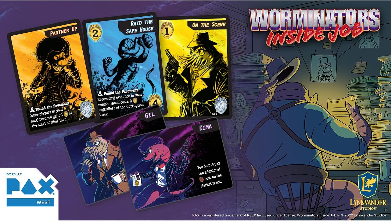 Worminators: Inside Job - Cooperative Board Game, Buddy Cop Worms Save a City Rotten to The Core, Ages 14+, 1-4 Players, 60 Min