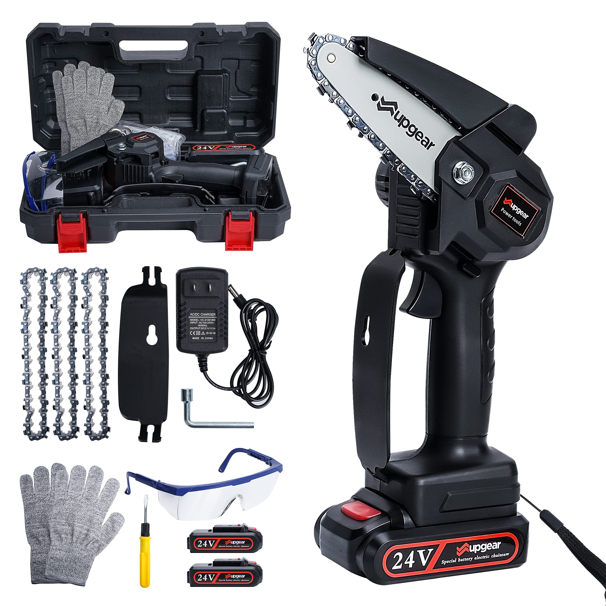 Buy UPGEAR Mini Chainsaw Electric Pruner Kit with 2 Batteries 3 Spare