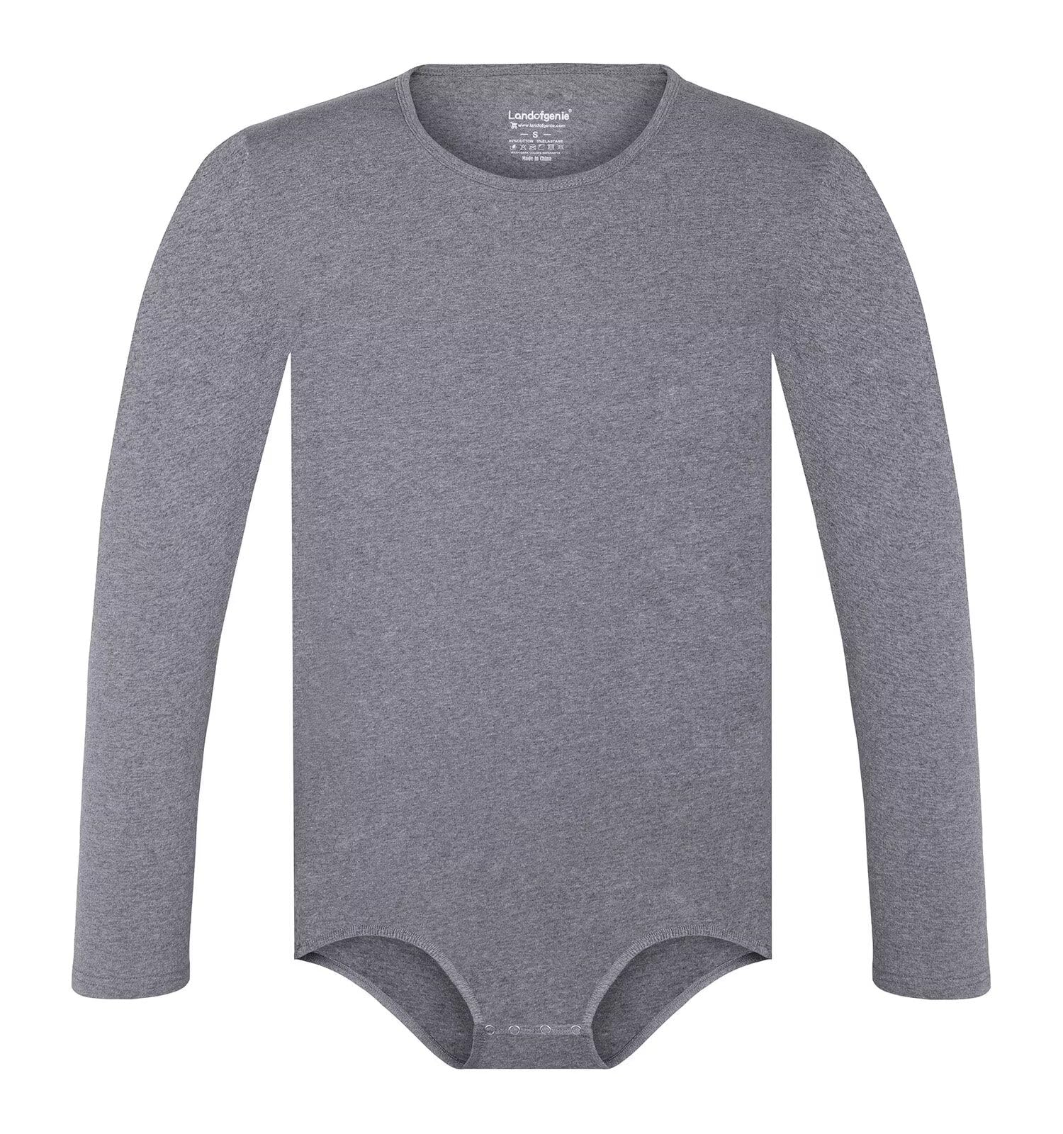 Landofgenie Mannen Lange Mouw Onesie Pyjama Bodysuit One Piece Romper Wit M
