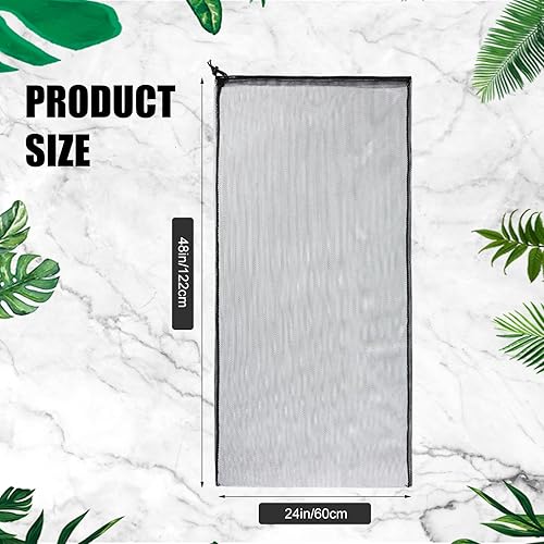 Miniatura 3 de Wesnoy 6 bolsas de malla de 24 x 48 pulgadas, bolsa de malla con cordón, bolsa de almacenamiento de malla, bolsa de equipo deportivo para pelotas de