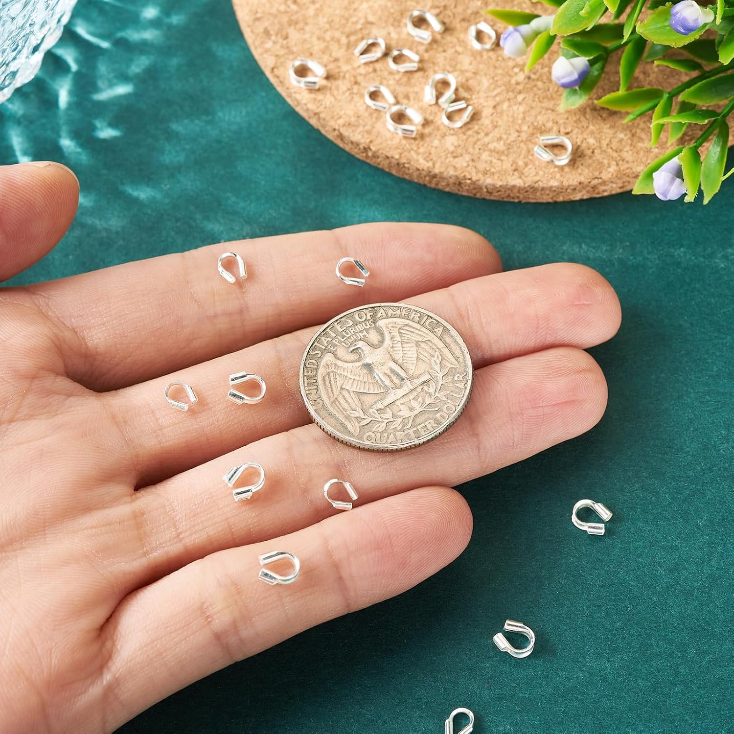 Cheriswelry 20pcs 925 Sterling Silver Wire Guardian 4.5mm 5mm U Shape Wire Guard Loops Cable Thread Protector for Jewelry Making Earring Bracelet Necklace