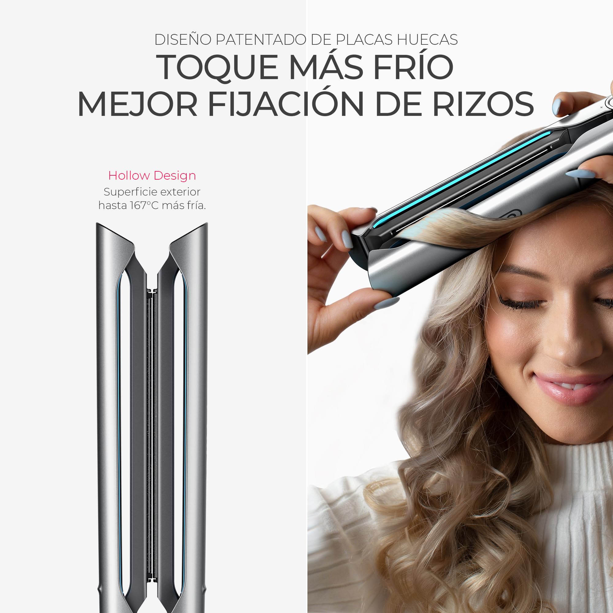 TYMO Planchas del Pelo, Alisado de Una Pasada y Rizos Naturales, Placas de 25 mm, 500M Iones Negativos, Mango Anticalor, Deslizamiento 3X Más Suave, Peinado 2X Más Rápido, Menos Daño por Calor