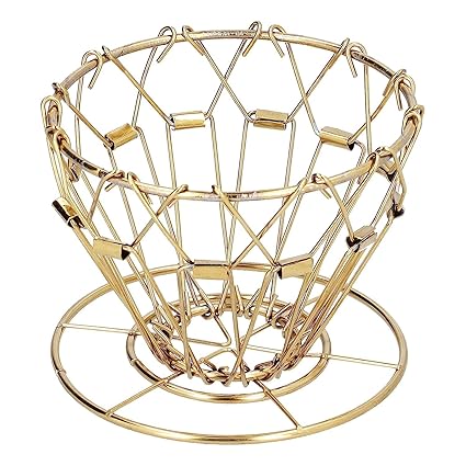 Set of 2 Coffee Filter Stand, Foldable Coffee Filter Holder Coffee Filter Holder Drip - ?Type Small for Drip Coffee(Golden)