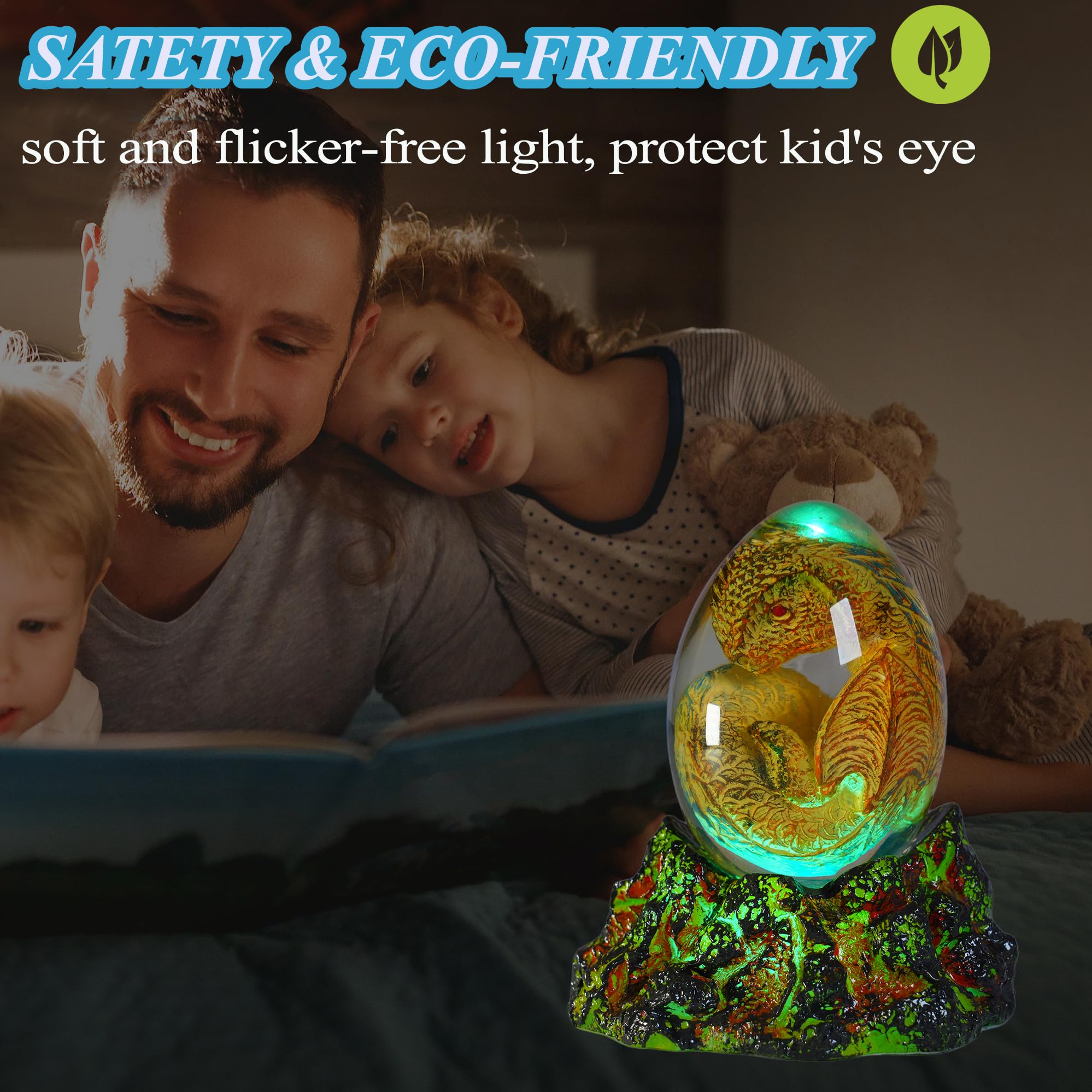 Luz nocturna de dragón, lámpara de dragones de resina con base de lava volcánica mejorada, control remoto de 16 colores RGB regulables para cumpleaños, Navidad, figuras geniales, regalos de dragón