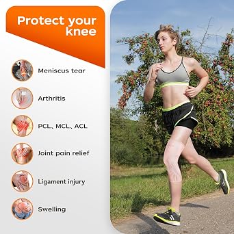 INDEEMAX Knee Support Brace 2 Pack - Compression Knee Sleeves for Men Women Arthritis, Joint Pain, Ligament Injury, Meniscus Tear, ACL, MCL, Tendonitis, Running, Gym, Squats, Sports - M