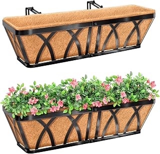 Riare 2 Pack 24 Inch Metal Railing Planter image