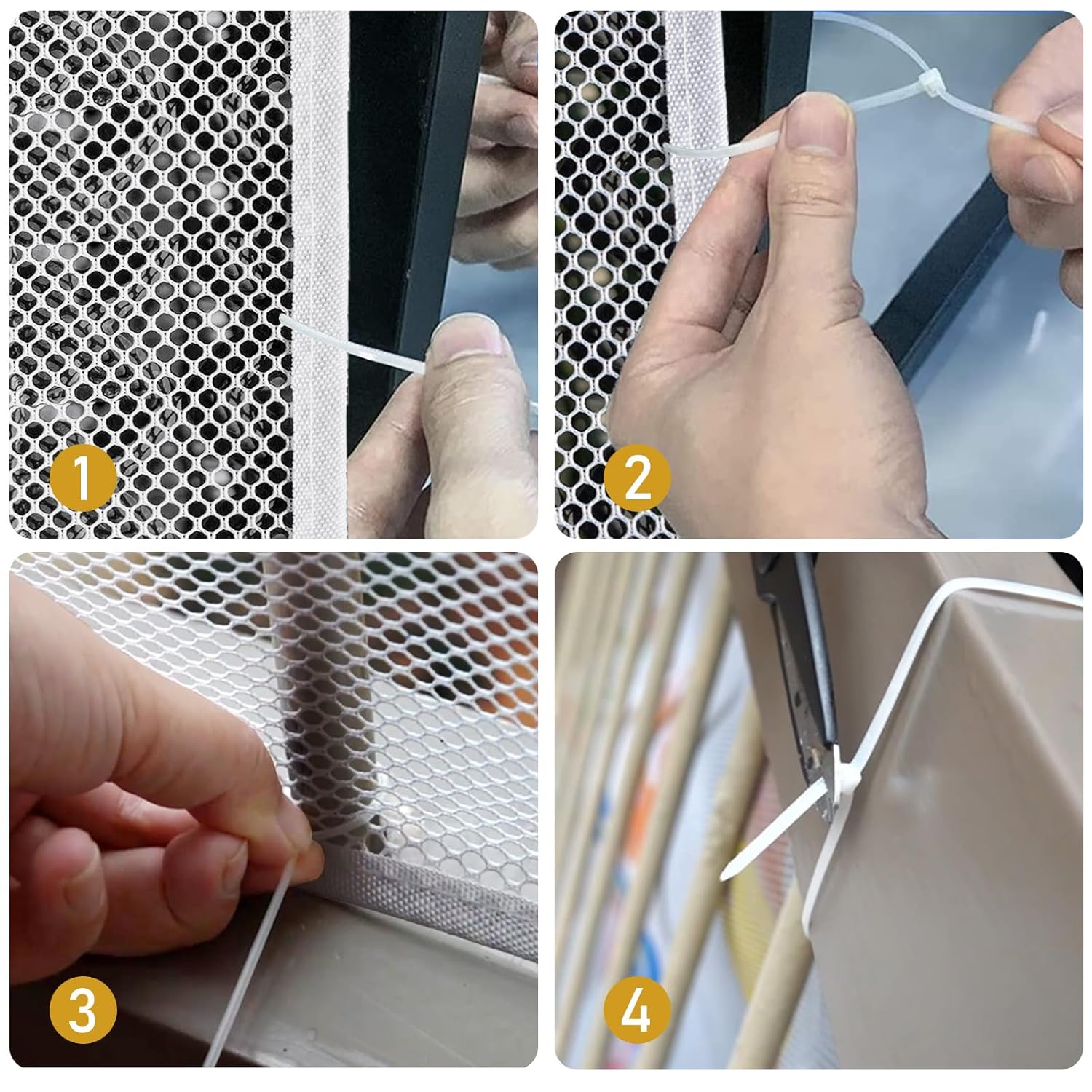2 Pack Banister Guard for Baby 10ft x 2.6ft Child Safety Net Balcony Stair Railing Proof Mesh for Kids, Toys, Pets, White