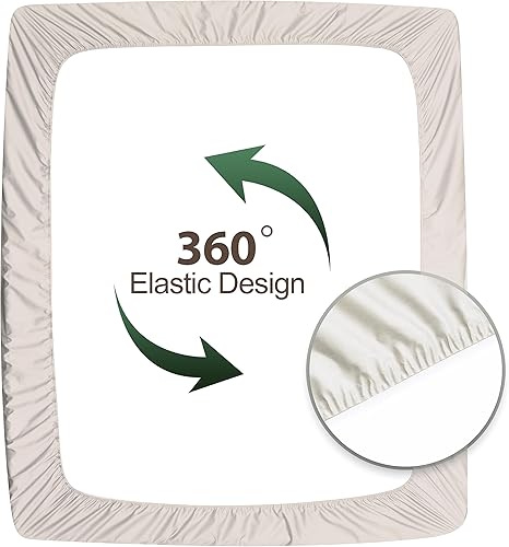 Miniatura 4 de Zaizaihome Sábana bajera ajustable 100% de algodón egipcio tamaño Queen, sábana inferior de 800 hilos, lujosa y suave, calidad de hotel, sábana