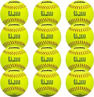 Franklin Sports OL3000 Official 12 Inch Fastpitch Softballs - Durable Yellow Tournament Balls for Practice & Games