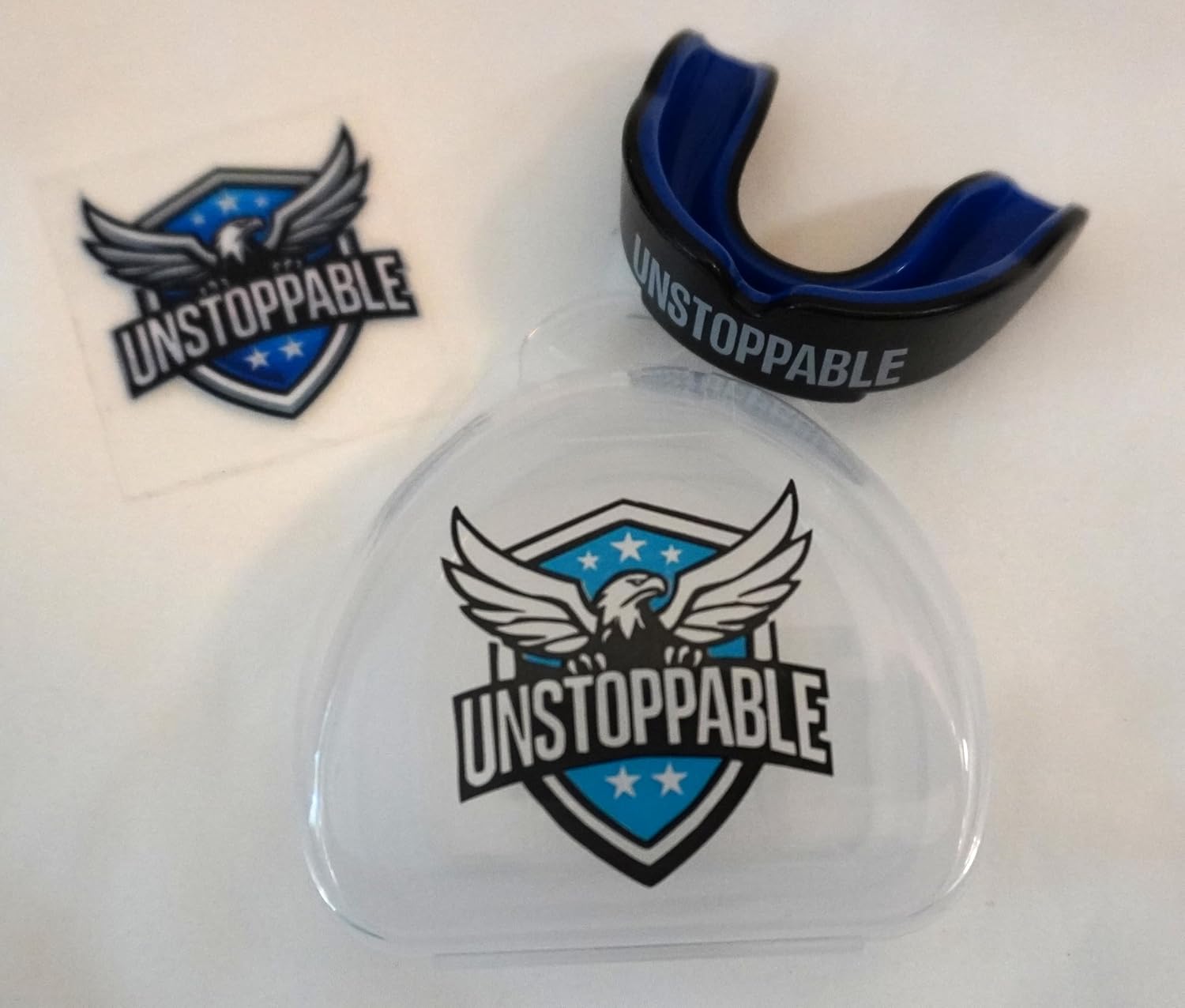 UNSTOPPABLE Mouthguards MG CORE Series - Adult Sports Mouthguard (Black Outside/Dark Blue Inside)
