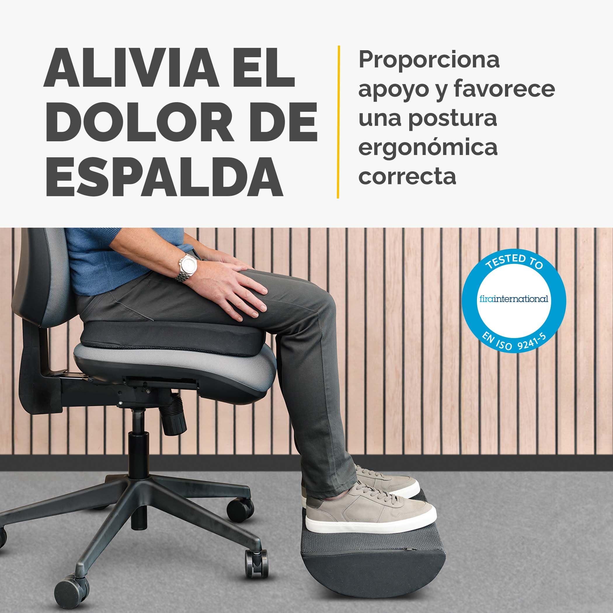 Fellowes Breyta Cojín Reposapiés - Apoyo ergonómico, Movimiento oscilante, Base Antideslizante, Materiales ecológicos, asa de Transporte, 5 años de garantía, Ideal para la Oficina y el hogar
