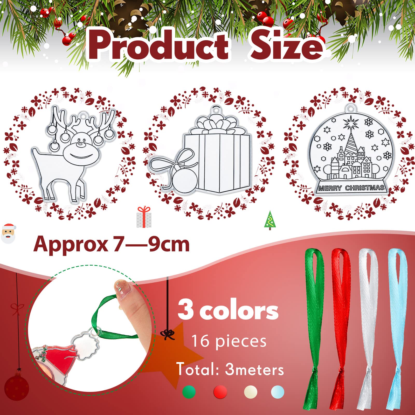 Décoration D'arbre De Noël Arc-en-ciel, Décoration De Noël En Verre Fusionné Coloré, Attrape-soleil En Vitrail - France