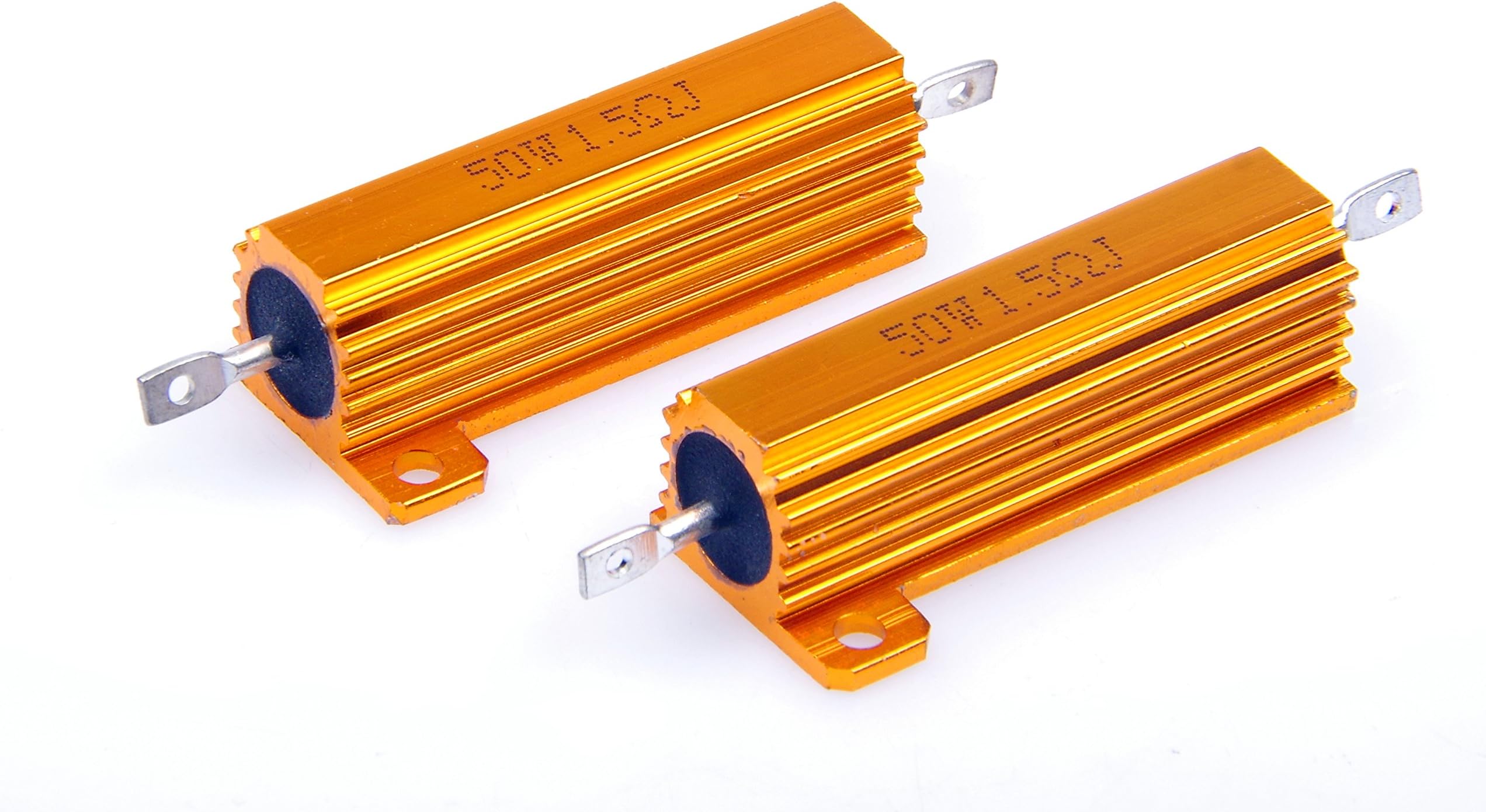 LM YN 50 Watt 1.5 Ohm 5% Wirewound Resistor Electronic Aluminium Shell Resistors Gold (Pack of 2)