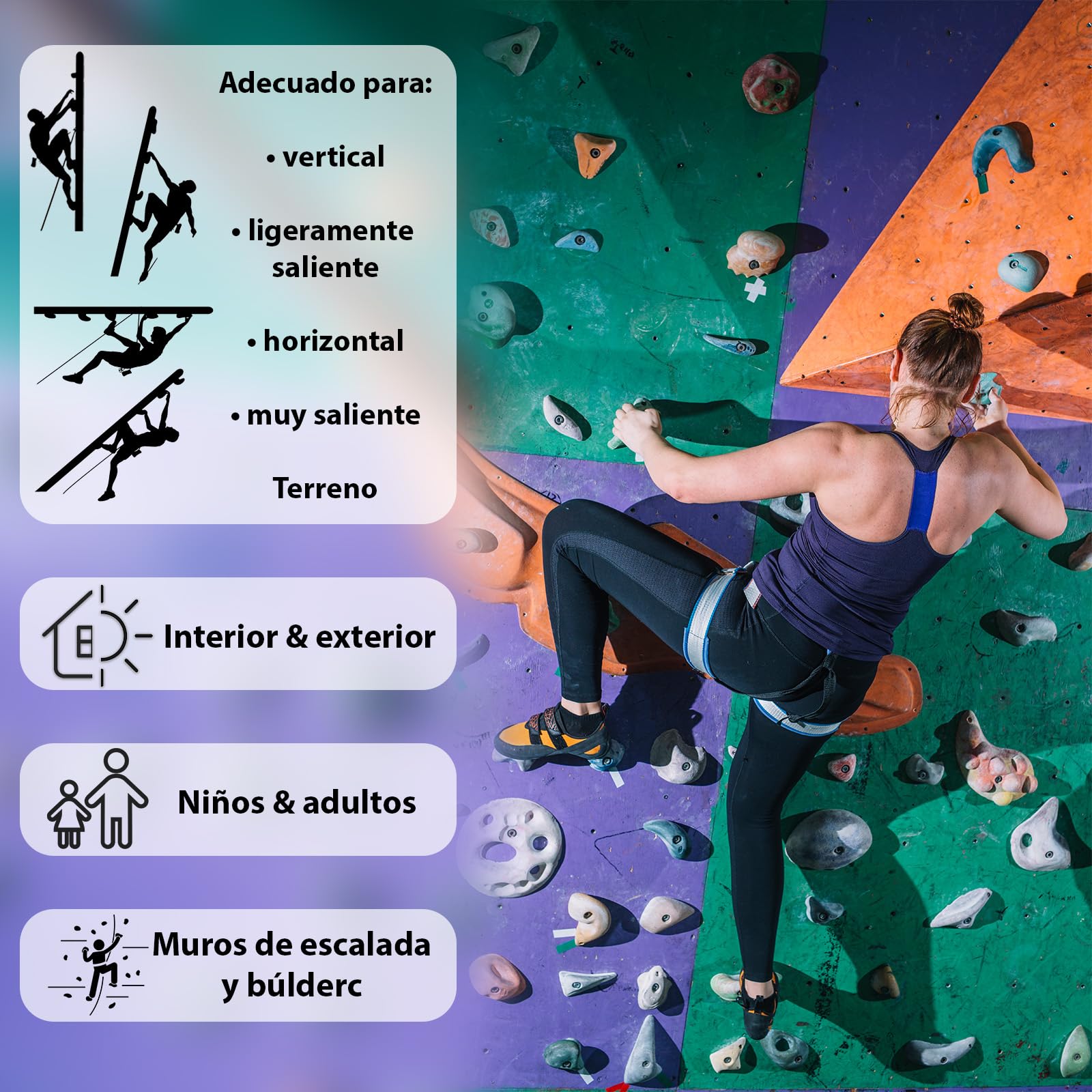 ALPIDEX 7 Presas De Escalada XL | Presas con Asas | Presas Extragrandes | Varias Formas Colores | Piedras Escalada | Bloques Escalada