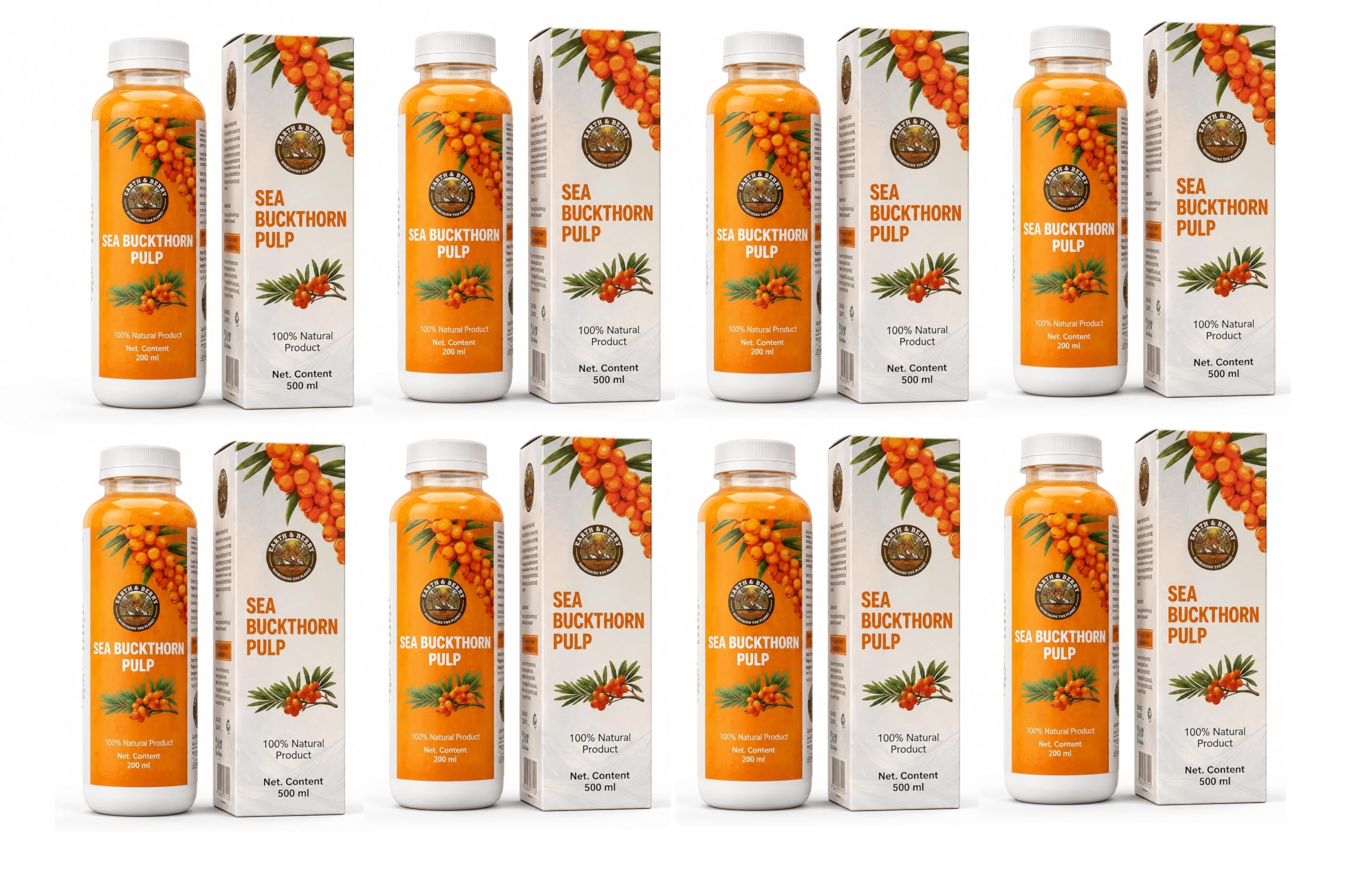 Sea Buckthorn Pulp 100% Natural 500 ml | Rich in Vitamin C, Omega-7 Source, Himalayan Origin, Superfruit Berry Pulp, Traditional Superfood (Pack of 8)-image-32