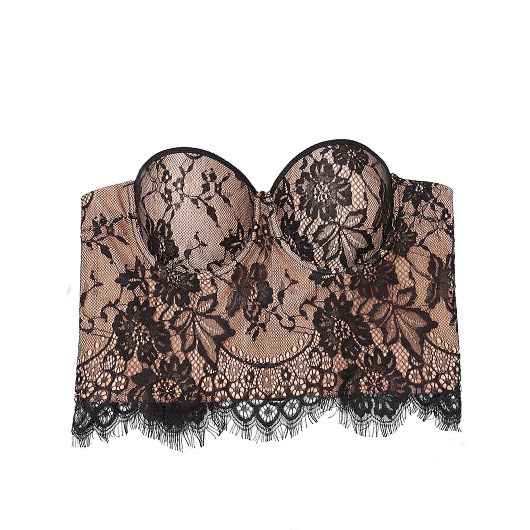 Donne con Reggiseno Corsetto Shapewear Top Ricamato Tracolla Regolabile Corset Bustier Bra
