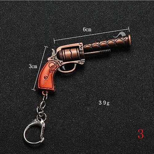 Miniatura 2 de Exquisita pistola Revolver Arma Modelo Colgante Llavero
