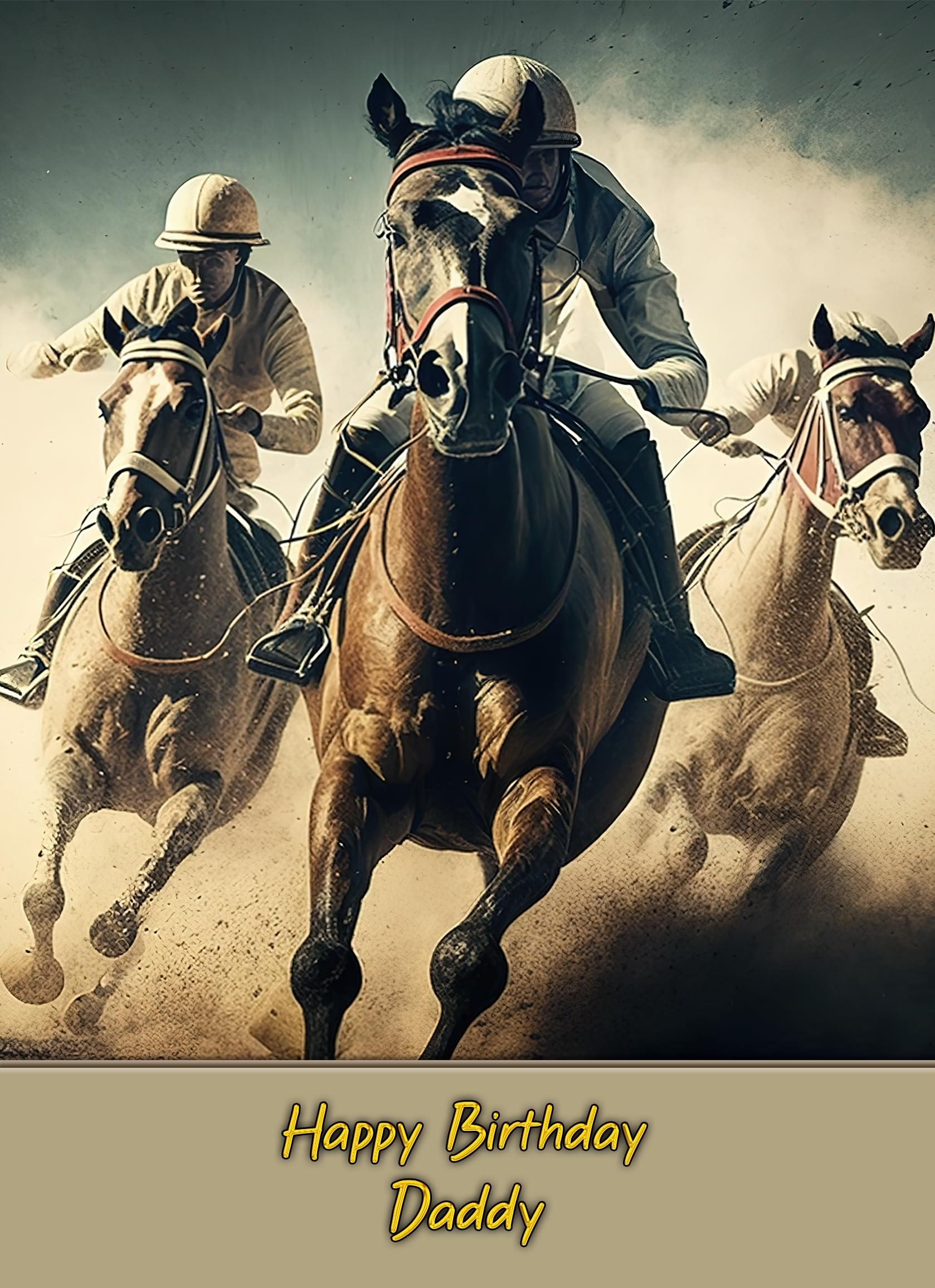 Horse Racing Birthday Card for Daddy 1099