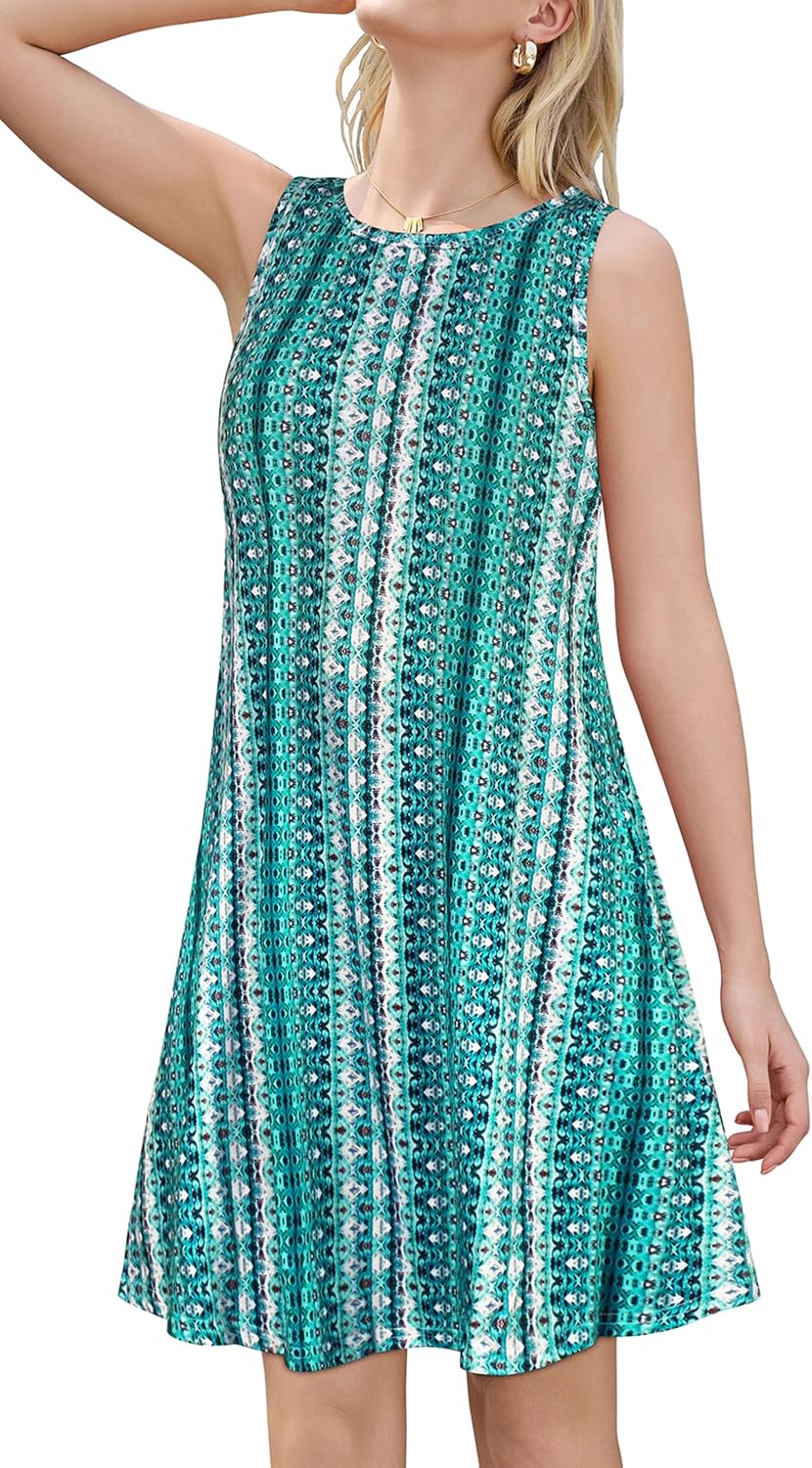  Summer Dresses for Women Boho Sleeveless Pocket Tshirt Sundresses | Two Hidden Pockets, Solid or Floral, Casual Flowy A Line, Loose Beach Cover Up, 2026 Fashion Vintage Outfits, Vacation Crusie thumbnail