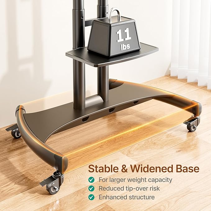 Soporte para TV rodante para pantallas de 32 a 83 pulgadas, ECOTINY, negro miniatura 5