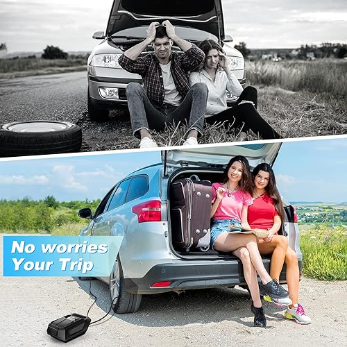 Miniatura 4 de FBK Inflador de neumáticos, compresor de aire portátil, bomba de aire para neumáticos de automóvil, accesorios de automóvil, bomba automática de 12