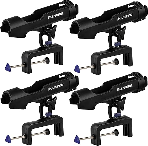 Miniatura 9 de PLUSINNO Soporte para Cañas de Pesca para Barco Abrazadera de Apertura Grande Ajustable 360 Grados Soportes para Cañas de Pescar Soporte Plegable