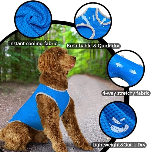 Miniatura 3 de UNIPUP Paquete de 2 camisas para perros de secado rápido, ropa de malla ligera transpirable para perros medianos y niños, camisetas para fanáticos