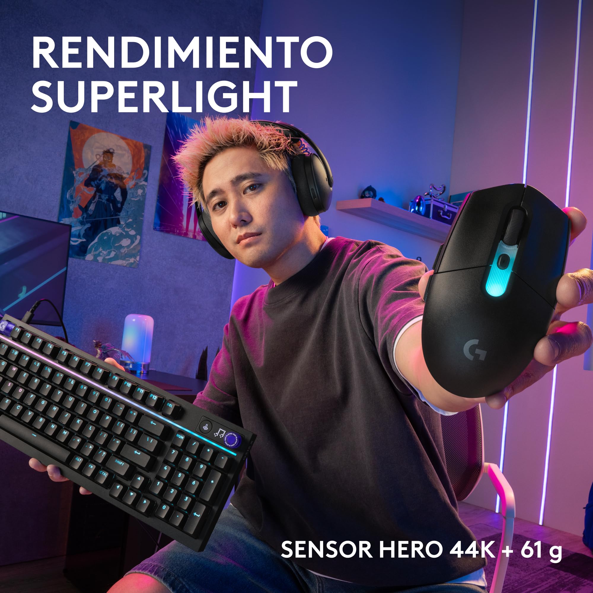 Logitech G G316 X 98 Teclado Gaming (ES) + G305 X Superlight Ratón - Negro