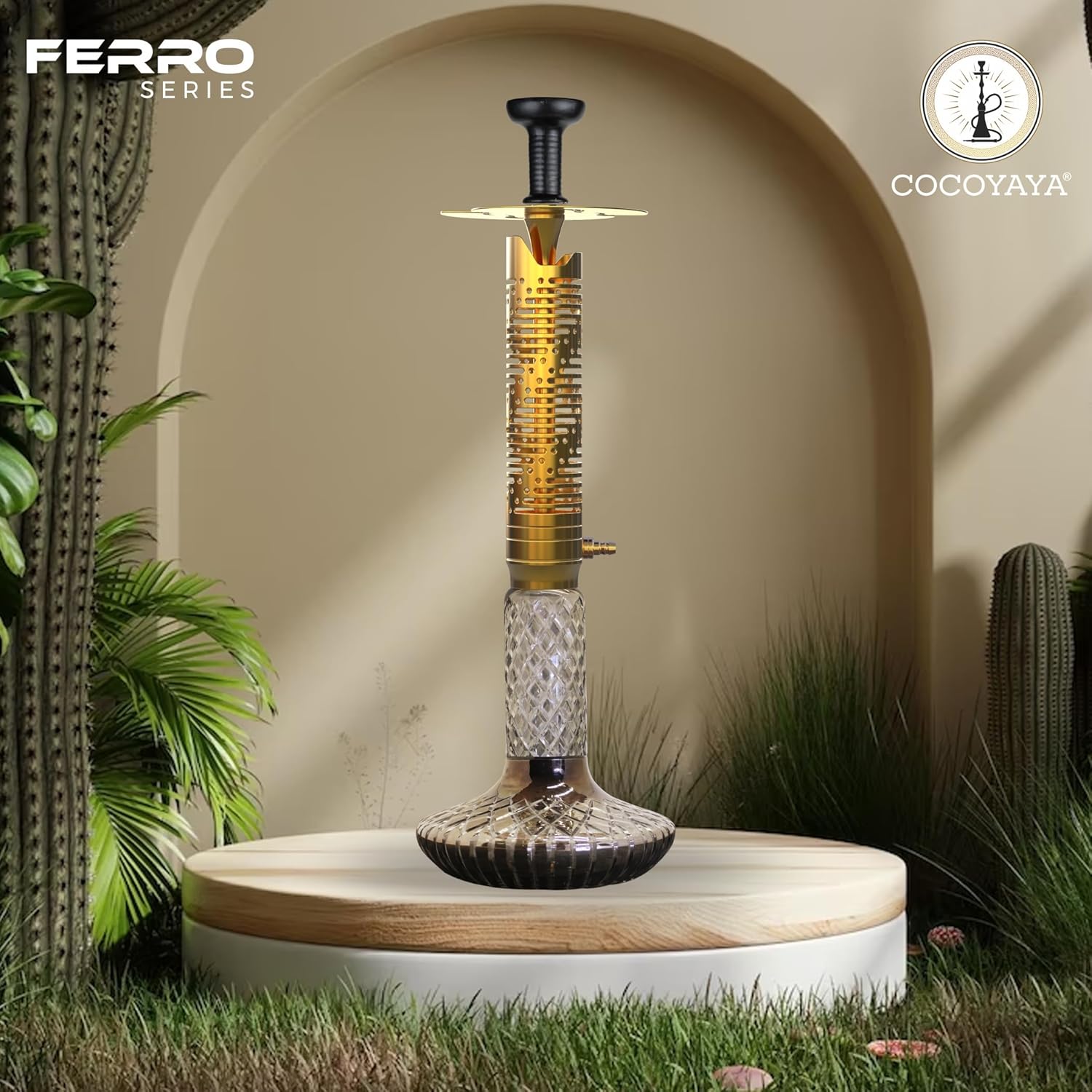 COCOYAYA Ferro Series Vivanta Hookah Golden