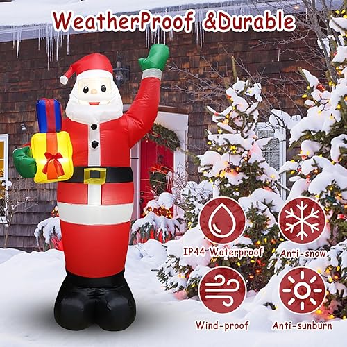 Miniatura 2 de Santa Claus inflable de Navidad de 8 pies, bolsa de regalo, autoinflable con luces LED, decoración impermeable para interiores y exteriores para