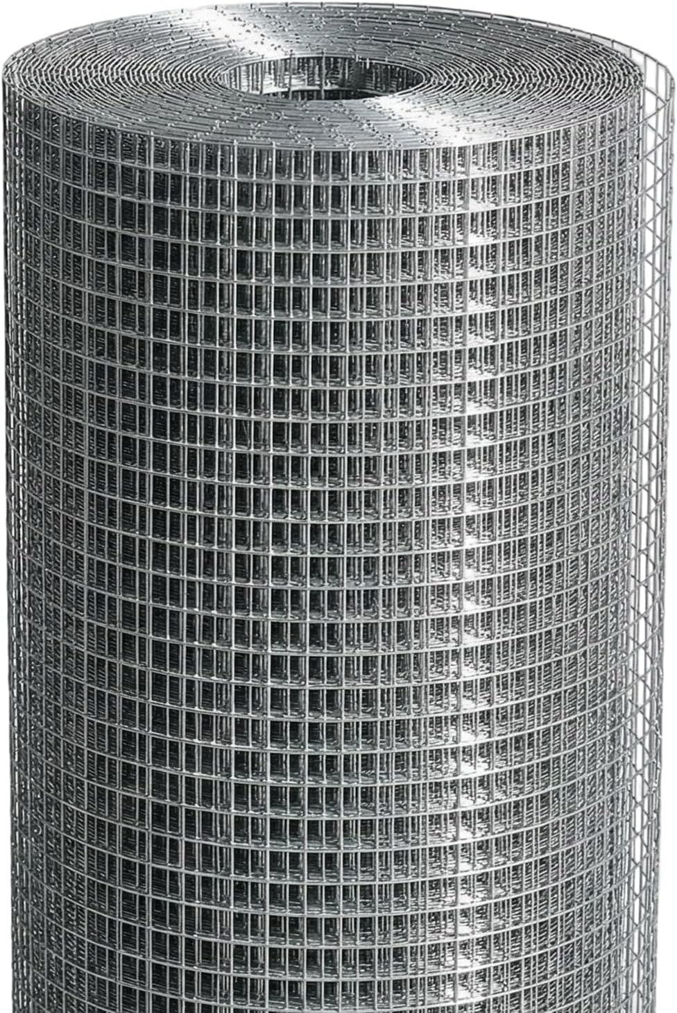 Hardware Cloth 1/2" Mesh 36" x 50' 19 Gauge, Hot-Dip Galvanized After Welding – Wire Mesh Roll, Chicken Wire Fencing for Chicken Run, Garden Fencing, Rabbit & Snake Barrier