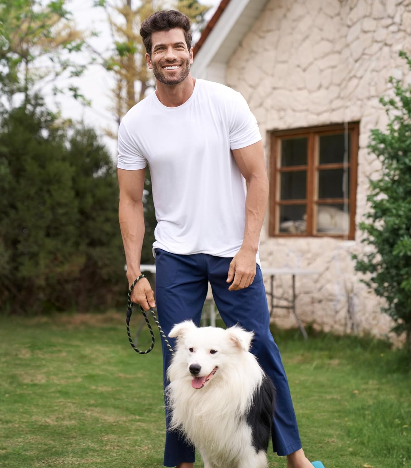 DAVID ARCHY Men's Pajama Pants Cotton Comfy Sleep Bottoms, Lightweight Lounge Pants with Pockets Soft Sleepwear PJs, 2 Pack - Image 6