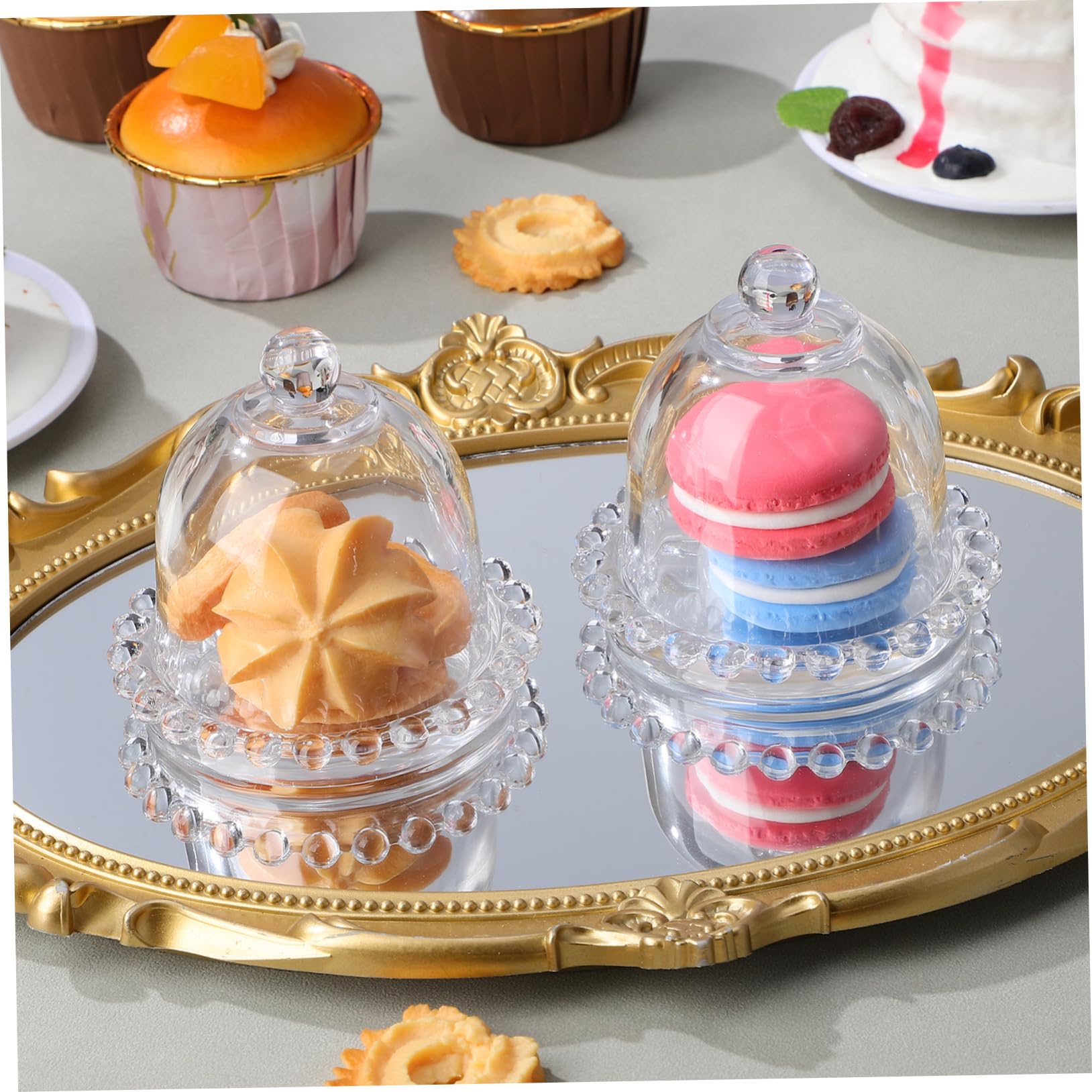 Mikikit 5 piezas de Frutas Transparente de Tapa Protectora para Pasteles y Postres para Exposición Cocina y Repostería