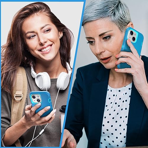 Miniatura 8 de Funda para iPhone 13 (6.1 pulgadas), con 2 protectores de pantalla de vidrio templado + 2 protectores de lente de cámara protección contra caídas de