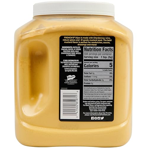 Miniatura 2 de French's Mostaza Dijon, 105 onzas, una botella de 105 onzas de mostaza Dijon con chardonnay, perfecta para crear lados exclusivos y recetas de