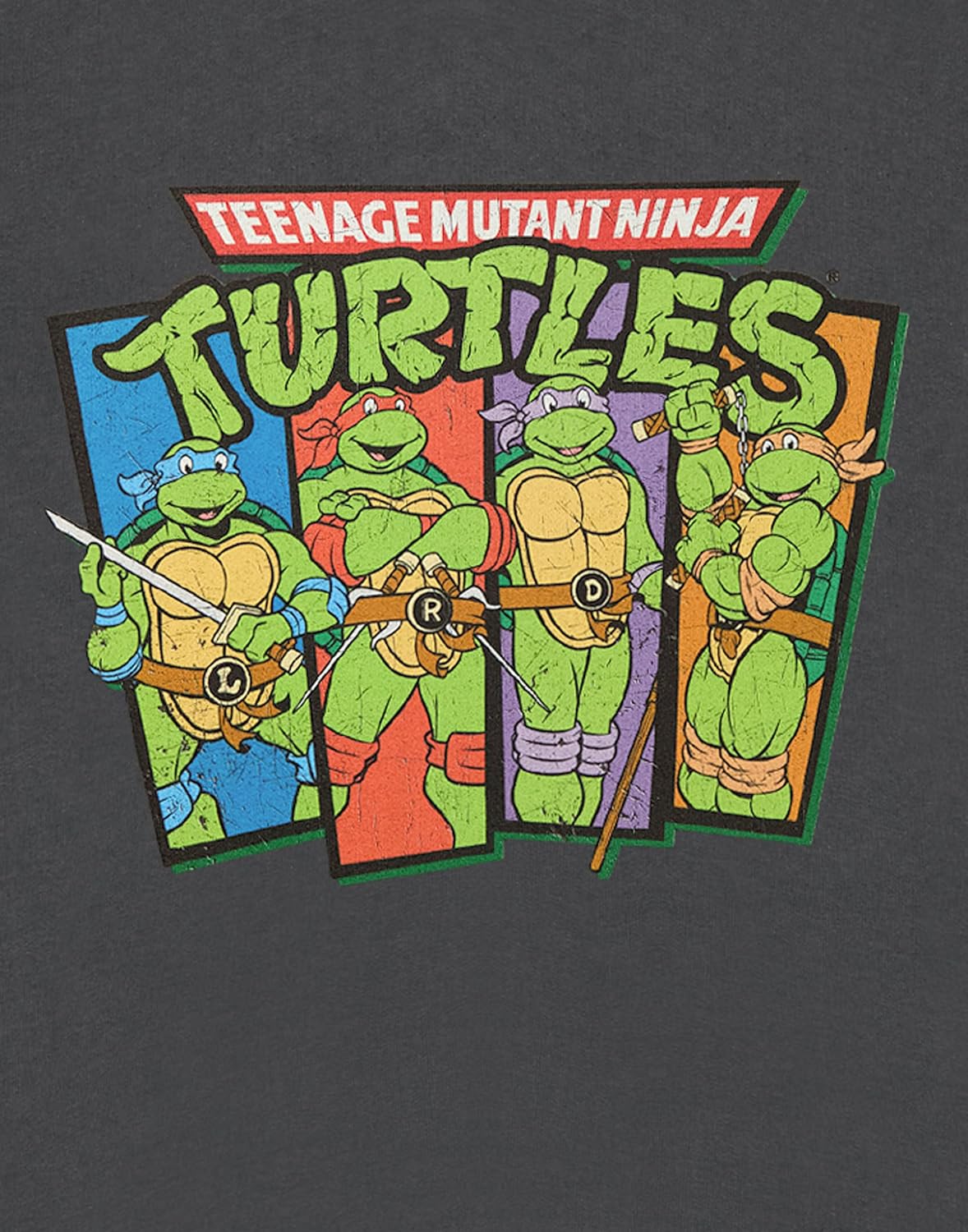 Teenage Mutant Ninja Turtles Mens Grey Sweatshirt | Retro TMNT Graphic Sweater | Classic Ninja Turtles Apparel