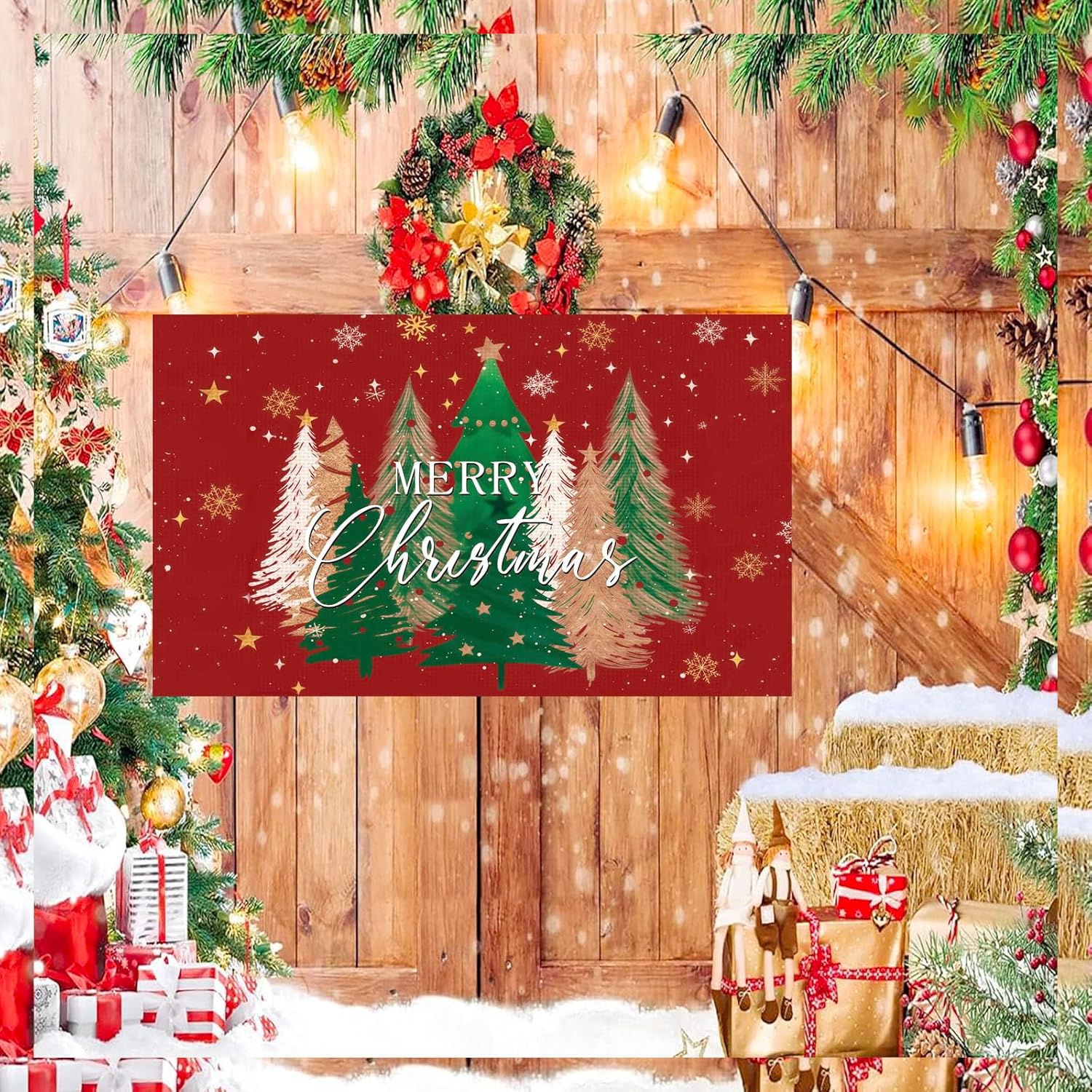 Merry Christmas Tree Flags 3x5 Outdoor Double Sided- Xmas Pine Flag 3 Ply Heavy Duty with 2 Brass Grommets for Holiday Outside Outdoor - Image 7