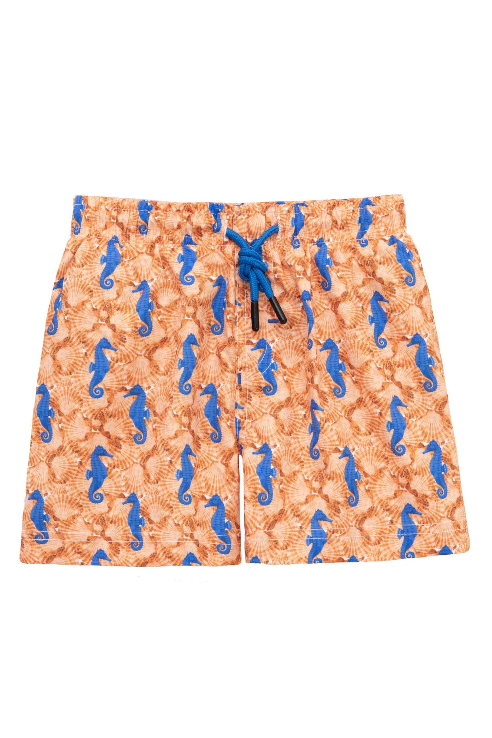 Lilax Boys Seahorse Swim Trunks Toddler Bathing Suit Kids Swimsuit Swim Shorts (, 8 Years)