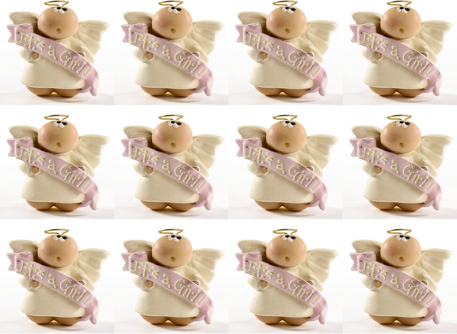 Group of 12 Hand Painted Poly Resin It's a Boy Angel Pins for Baby Reveal, Shower or to Announce The New Baby Boy