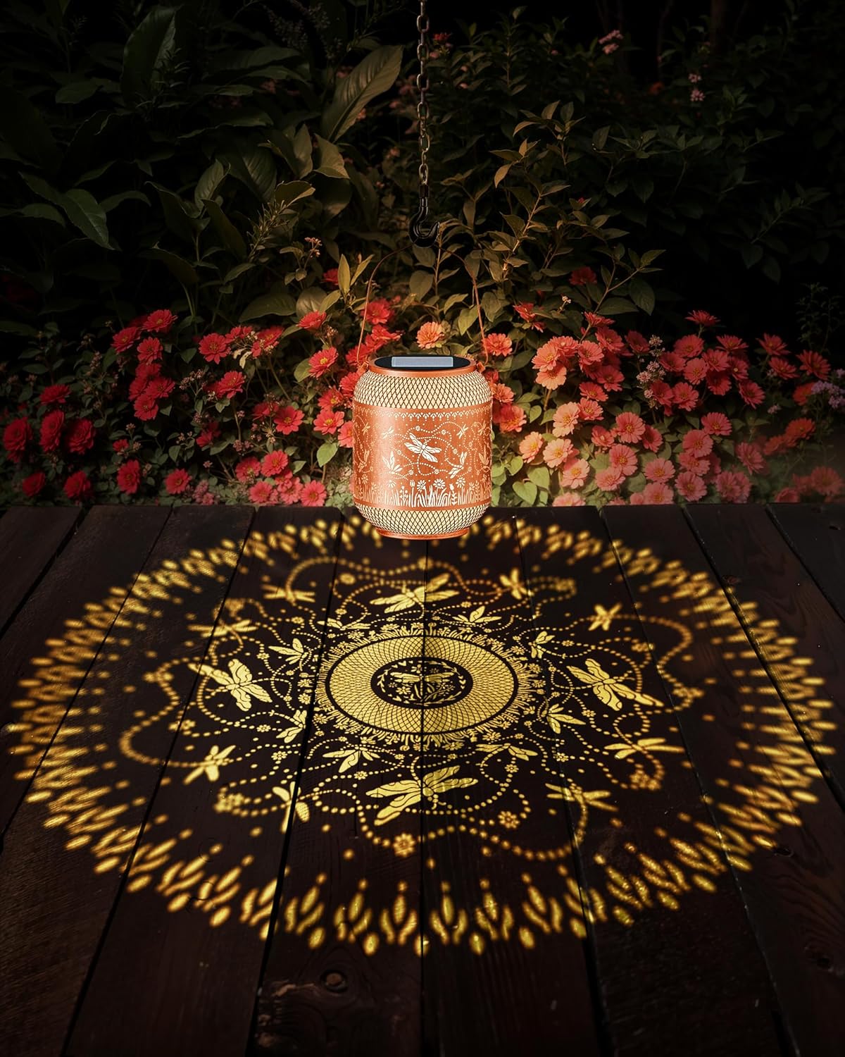 Dragonfly Solar Lanterns Outdoor Waterproof Decorative Garden Solar Lights for Outside,Hanging Metal Ornaments Decor for Outside Lawn,Patio,Balcony,Yard Dragonfly Gifts for Women