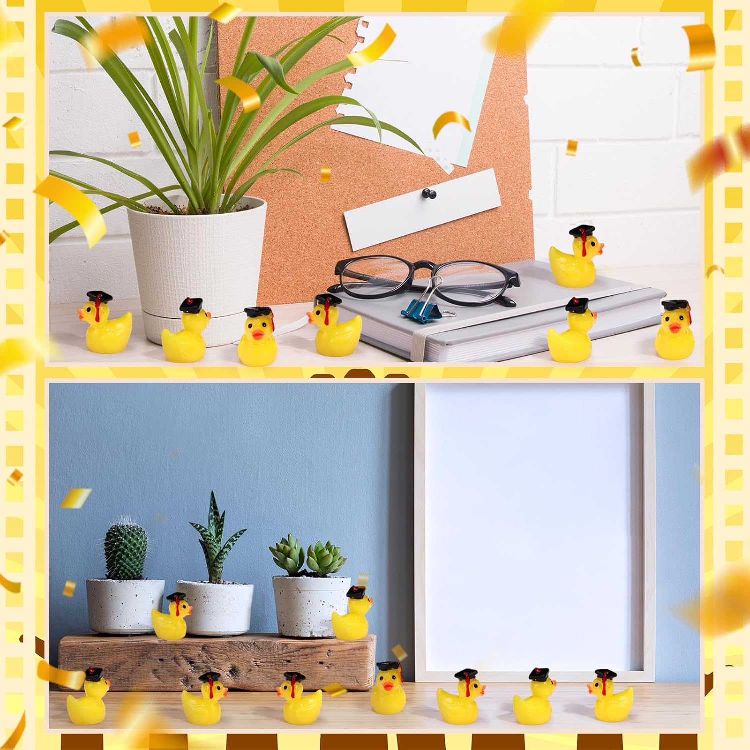 150 Pcs Mini Resin Graduation Ducks with Black Hat 2026 Grad Resin Ducky Favor Graduation Decorations Class of 2026 Miniature Ducks Figurine Grad Party Gifts Favors Art Crafts(Red)